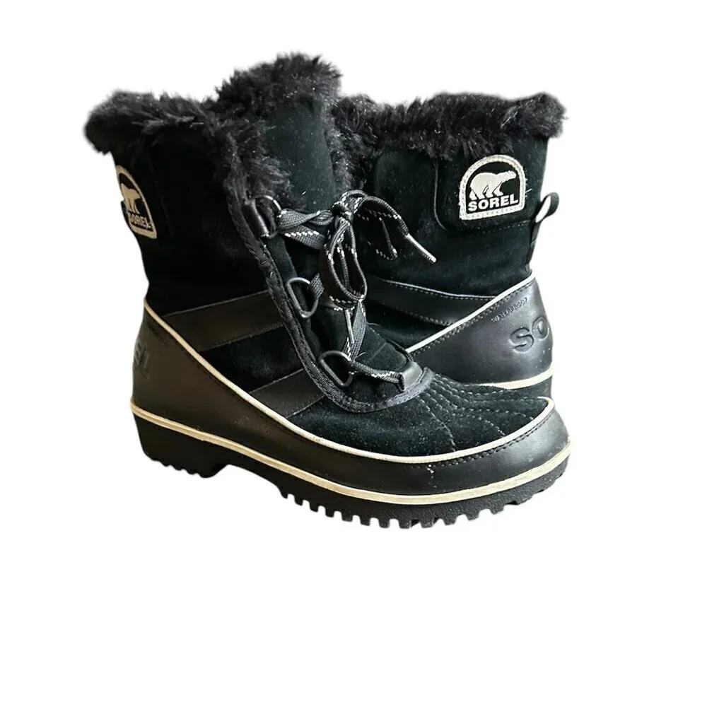 SOREL Tivoli II Black Ankle Waterproof Winter Boots US 7 - Picture 1 of 7